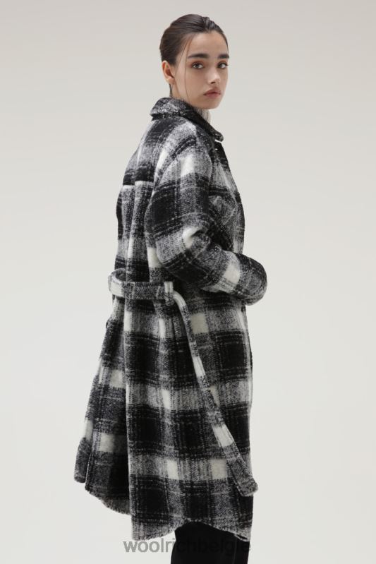 herenjas van wolmix Woolrich vrouwen 8TTN0254 zwarte ruit kleding