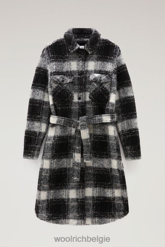 herenjas van wolmix Woolrich vrouwen 8TTN0254 zwarte ruit kleding