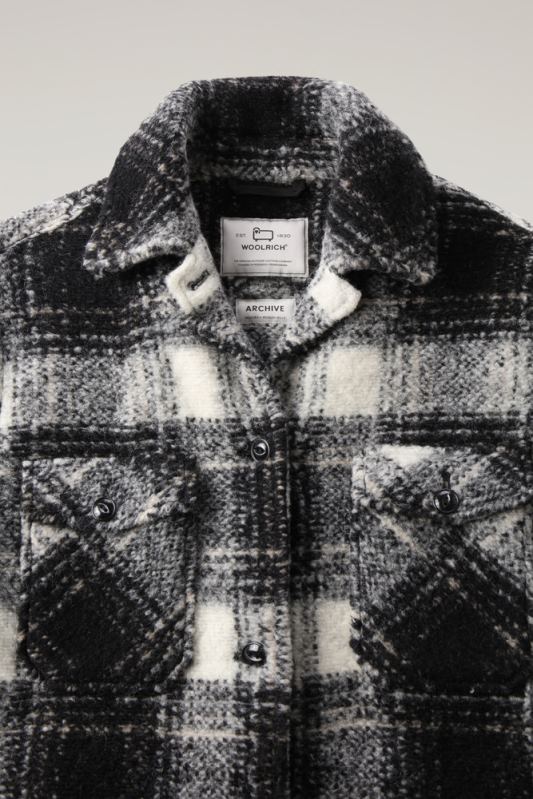 herenjas van wolmix Woolrich vrouwen 8TTN0254 zwarte ruit kleding