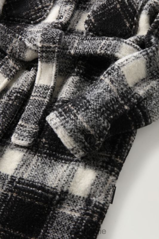 herenjas van wolmix Woolrich vrouwen 8TTN0254 zwarte ruit kleding