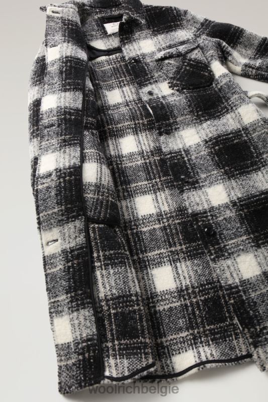 herenjas van wolmix Woolrich vrouwen 8TTN0254 zwarte ruit kleding