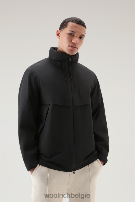 high-tech waterdichte jas van gore-tex infinium met hersluitbare capuchon Woolrich Heren 8TTN0398 zwart kleding