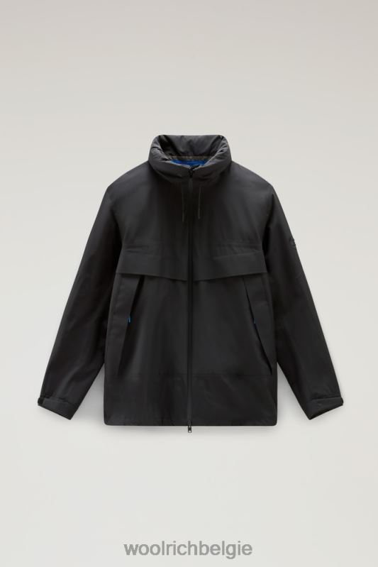 high-tech waterdichte jas van gore-tex infinium met hersluitbare capuchon Woolrich Heren 8TTN0398 zwart kleding