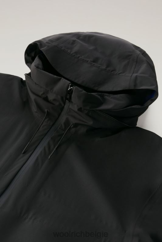 high-tech waterdichte jas van gore-tex infinium met hersluitbare capuchon Woolrich Heren 8TTN0398 zwart kleding
