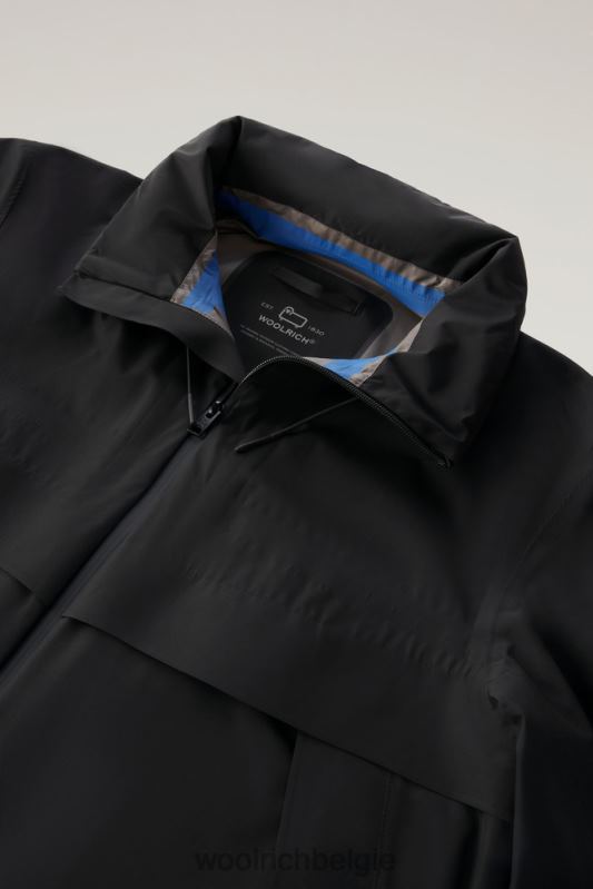 high-tech waterdichte jas van gore-tex infinium met hersluitbare capuchon Woolrich Heren 8TTN0398 zwart kleding