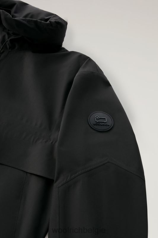 high-tech waterdichte jas van gore-tex infinium met hersluitbare capuchon Woolrich Heren 8TTN0398 zwart kleding
