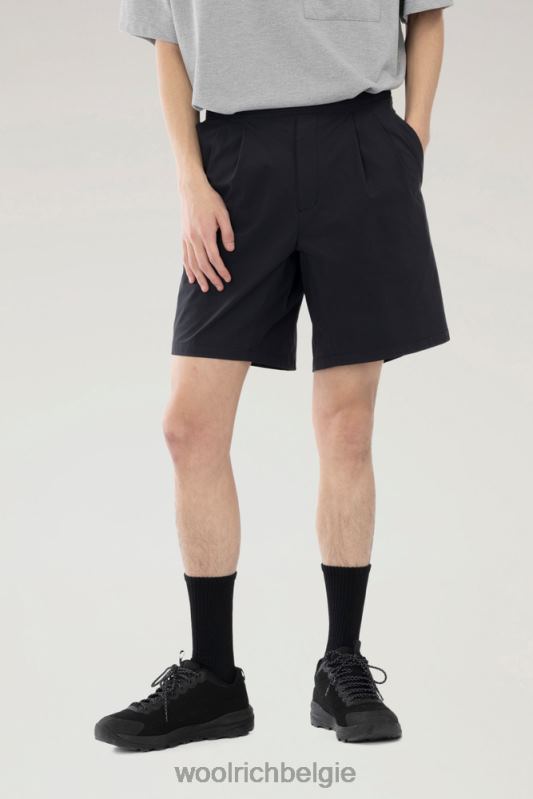 hoge ventilatieshort van stretch ripstop Woolrich Heren 8TTN0522 zwart kleding