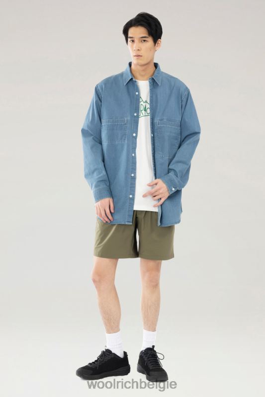 hoge ventilatieshort van stretch ripstop Woolrich Heren 8TTN0529 olijf kleding
