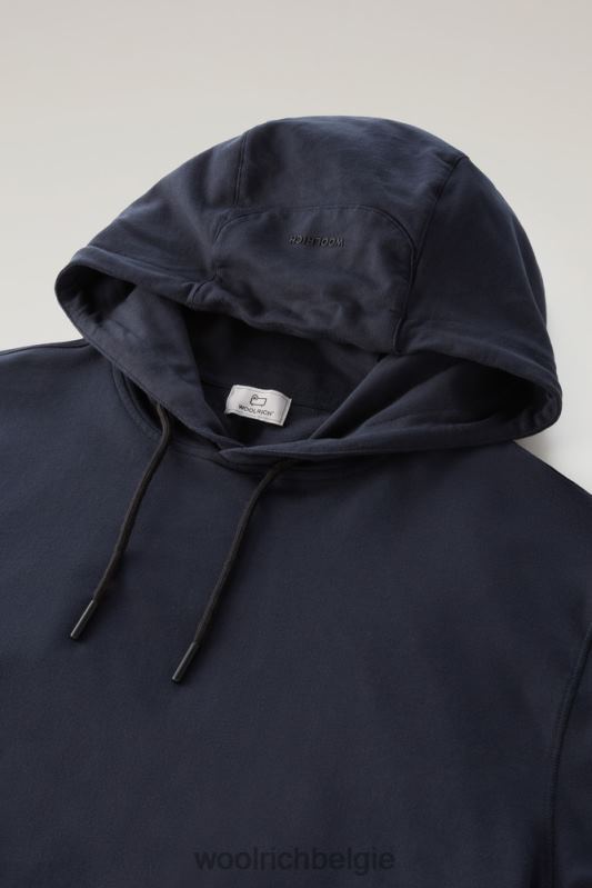 hoodie van puur katoenfleece met ritszak Woolrich Heren 8TTN0394 Melton blauw kleding