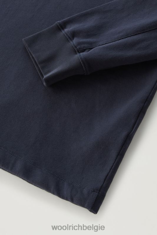 hoodie van puur katoenfleece met ritszak Woolrich Heren 8TTN0394 Melton blauw kleding