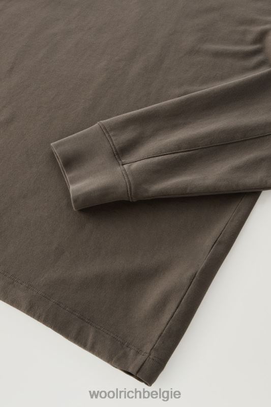 hoodie van puur katoenfleece met ritszak Woolrich Heren 8TTN0421 donkergroen kleding