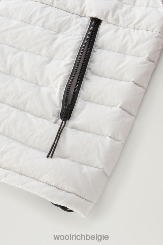 hybride jack van crinkle nylon met gewatteerde voorkant en capuchon Woolrich Heren 8TTN0501 maansteen kleding