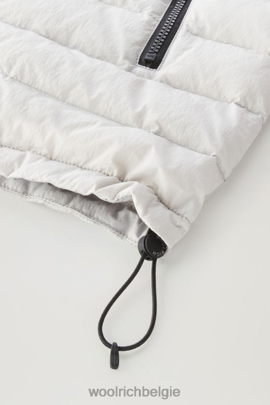 hybride jack van crinkle nylon met gewatteerde voorkant en capuchon Woolrich Heren 8TTN0501 maansteen kleding