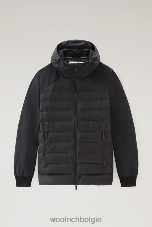 hybride softshell-jack met doorgestikte voorkant Woolrich Heren 8TTN0752 zwart kleding