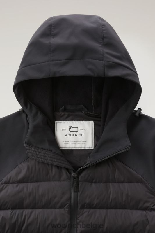 hybride softshell-jack met doorgestikte voorkant Woolrich Heren 8TTN0752 zwart kleding