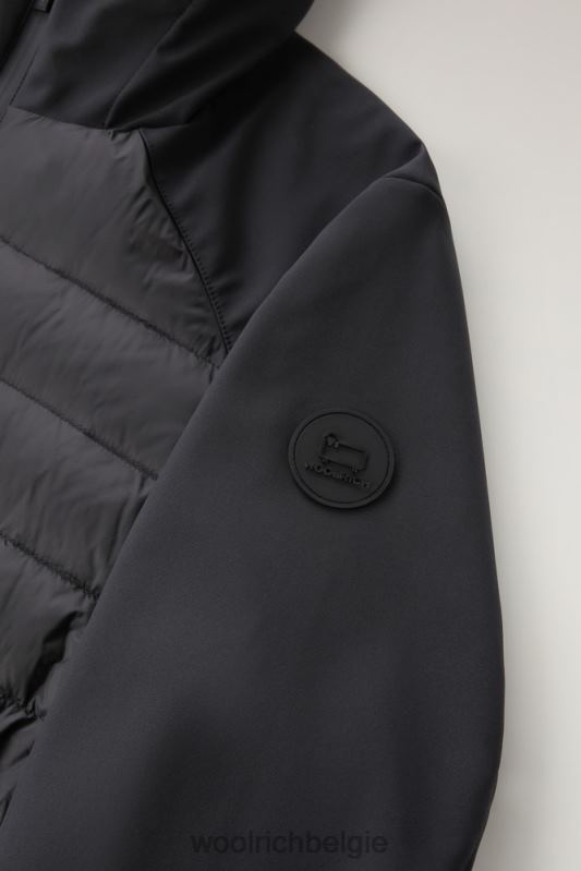 hybride softshell-jack met doorgestikte voorkant Woolrich Heren 8TTN0752 zwart kleding