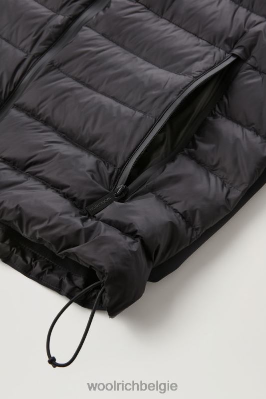 hybride softshell-jack met doorgestikte voorkant Woolrich Heren 8TTN0752 zwart kleding
