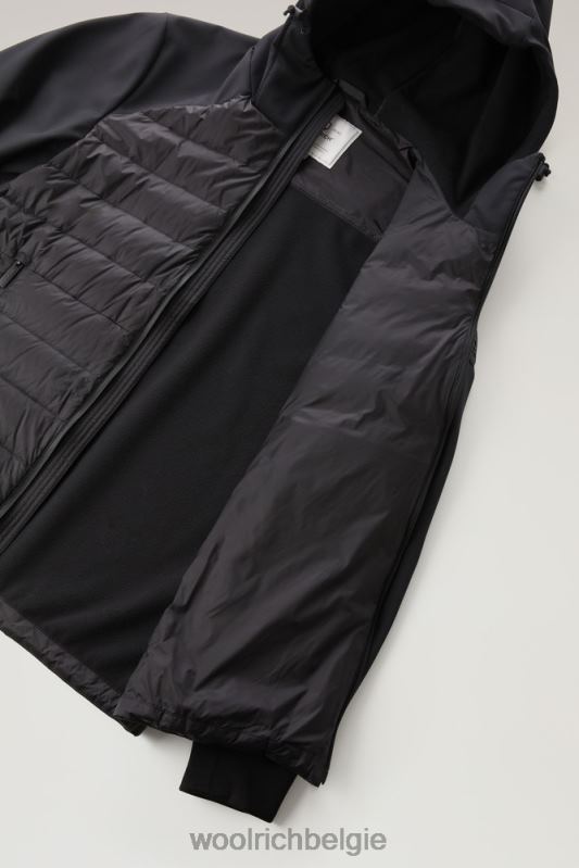 hybride softshell-jack met doorgestikte voorkant Woolrich Heren 8TTN0752 zwart kleding