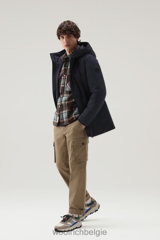 arctische parka van stretch nylon Woolrich Heren 8TTN0821 Melton blauw kleding