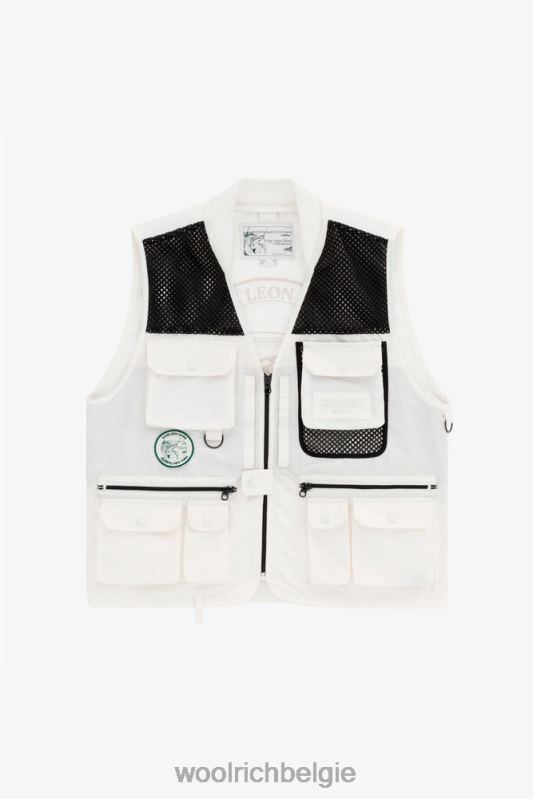 vliegvissen vest met meerdere zakken van eco-ramar-stof-aime leon dore Woolrich Heren 8TTN0800 kokosmelk kleding