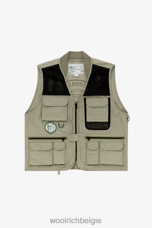 vliegvissen vest met meerdere zakken van eco-ramar-stof-aime leon dore Woolrich Heren 8TTN0801 zeegras kleding