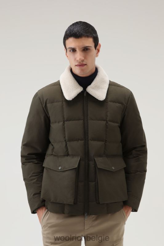 Blizzard Duster gewatteerd jack van Eco Ramar Woolrich Heren 8TTN0657 donkergroen kleding