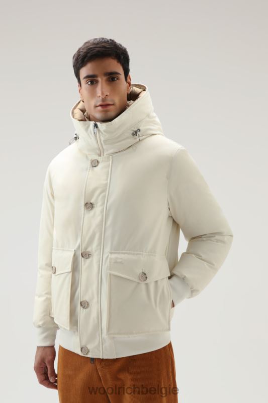 Byrd donsjack met korte capuchon Woolrich Heren 8TTN0781 melkachtige crème kleding
