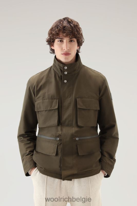 cruiser veldjack van licht eco ramar met opvouwbare capuchon Woolrich Heren 8TTN0568 donkergroen kleding