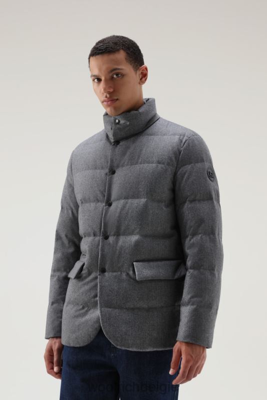luxe blazer van vitale barberis canonico-wol Woolrich Heren 8TTN0746 middengrijs gemêleerd kleding