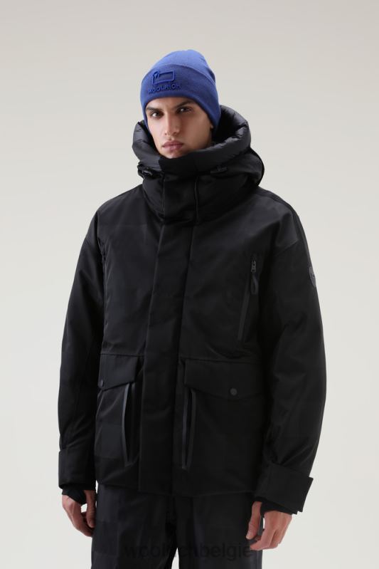 waterdichte shelter-ski-jas voor in de bergen met verstelbare capuchon Woolrich Heren 8TTN0724 zwart kleding