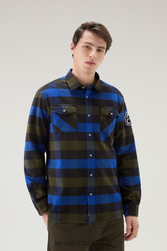flanellen overhemd van Trails Woolrich Heren 8TTN0392 blauwe buffel kleding