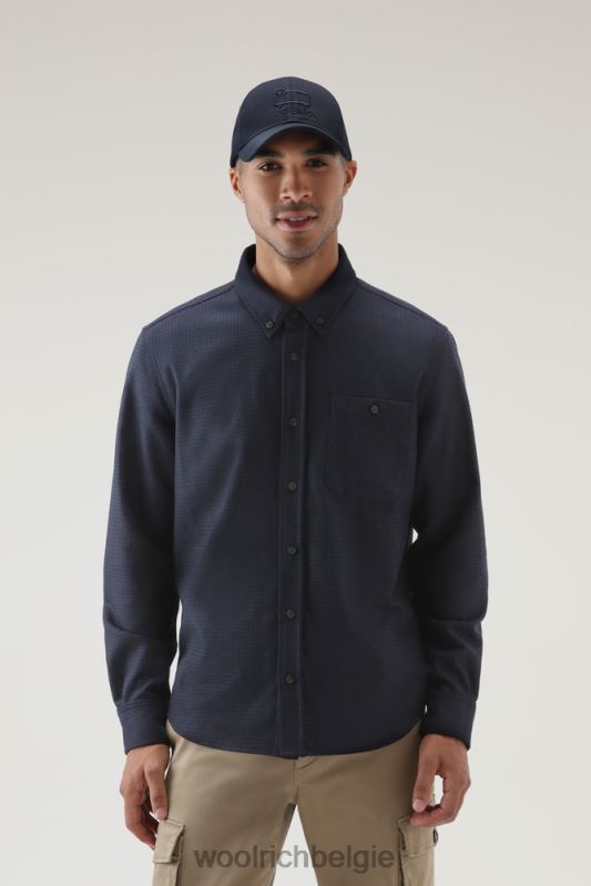 forel run geruit flanellen overhemd van een wolmix Woolrich Heren 8TTN0839 zwarte ruit kleding