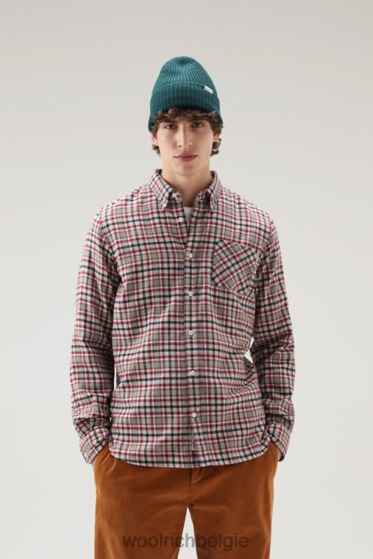 geruit overhemd van flanel van een wolmix Woolrich Heren 8TTN0705 rode vinkje kleding