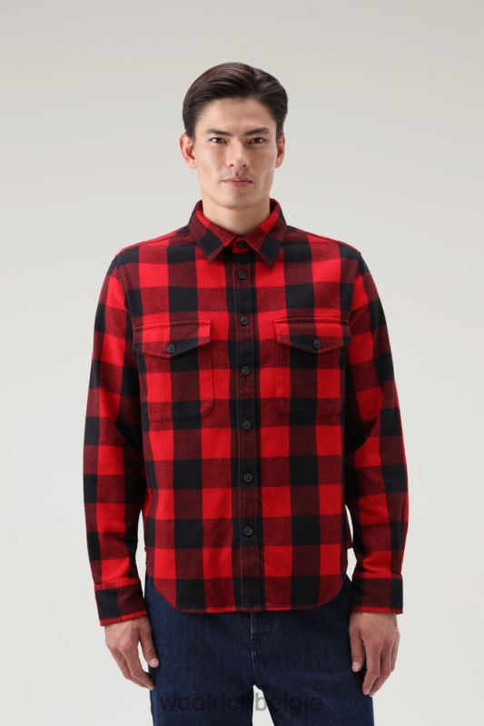 oxbow flanellen geruit overhemd Woolrich Heren 8TTN0737 rode buffel kleding