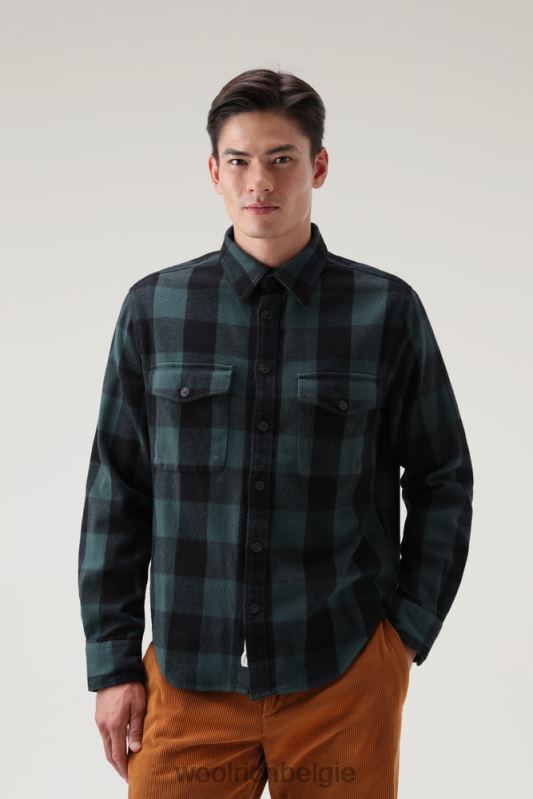 oxbow flanellen geruit overhemd Woolrich Heren 8TTN0782 pijnboom buffel kleding