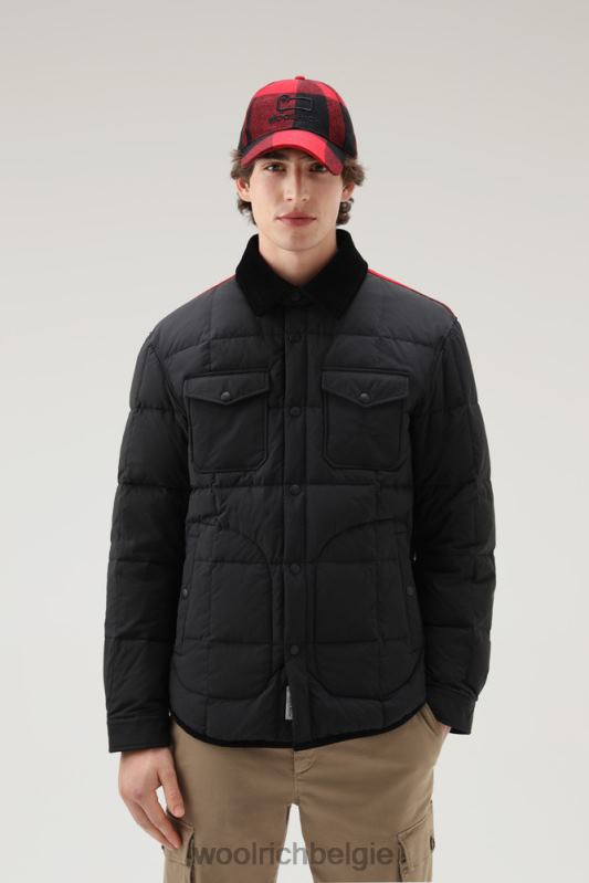 gewatteerd erfgoed-terrein-overshirt van taslan-nylon Woolrich Heren 8TTN0707 zwart kleding