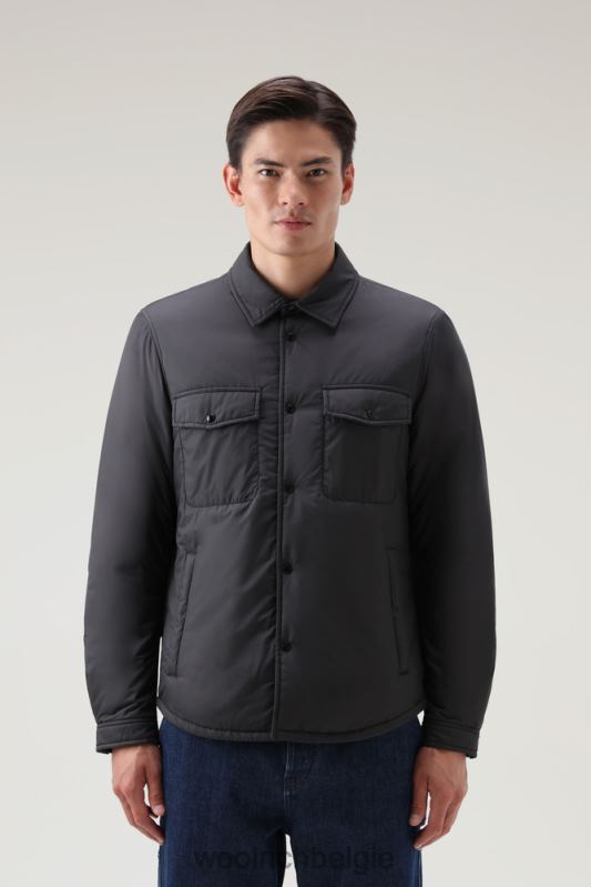 gewatteerd overshirt van microvezel uit Alaska Woolrich Heren 8TTN0726 zwart kleding