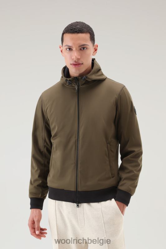 Hoodie met volledige ritssluiting van softshell Woolrich Heren 8TTN0590 donkergroen kleding