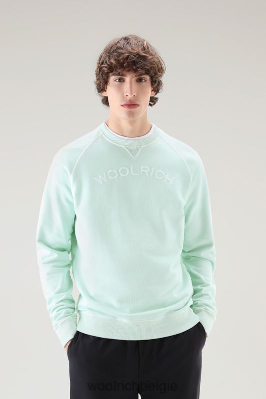 Varsity-ronde hals van kledinggeverfd puur katoenfleece Woolrich Heren 8TTN0489 haven groen kleding
