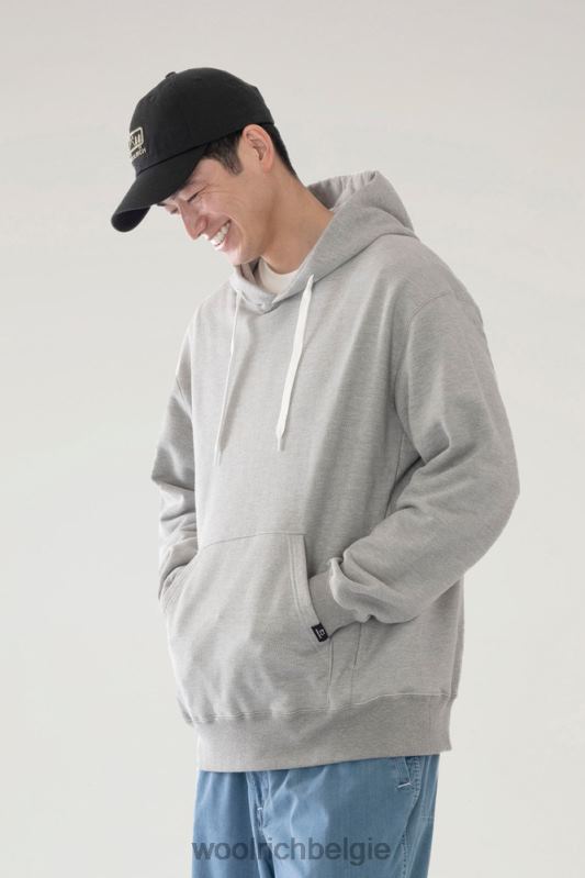 berghoodie van een mix van katoenfleece en cordura nylon Woolrich Heren 8TTN0532 bovenkant grijs kleding