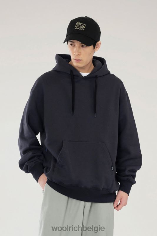 berghoodie van een mix van katoenfleece en cordura nylon Woolrich Heren 8TTN0535 houtskool kleding