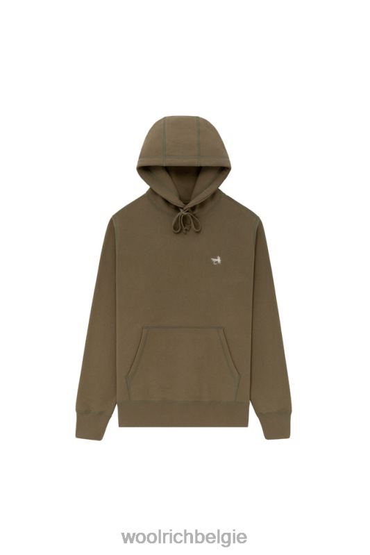 hoodie met print op de achterkant, aime leon dore Woolrich Heren 8TTN0811 verbrande olijf kleding