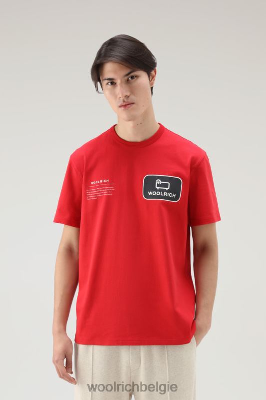 Trails T-shirt van puur katoen Woolrich Heren 8TTN0469 Rode lucht kleding