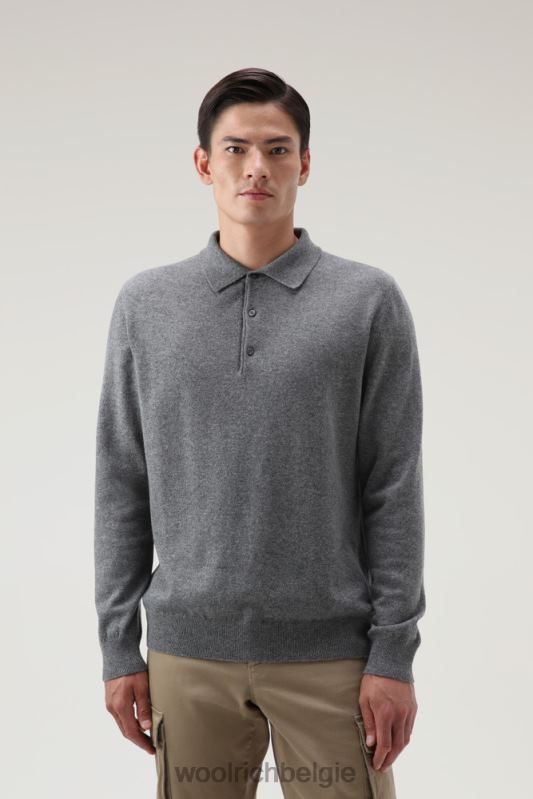 kasjmier luxe lange trui Woolrich Heren 8TTN0706 houtskool kleding