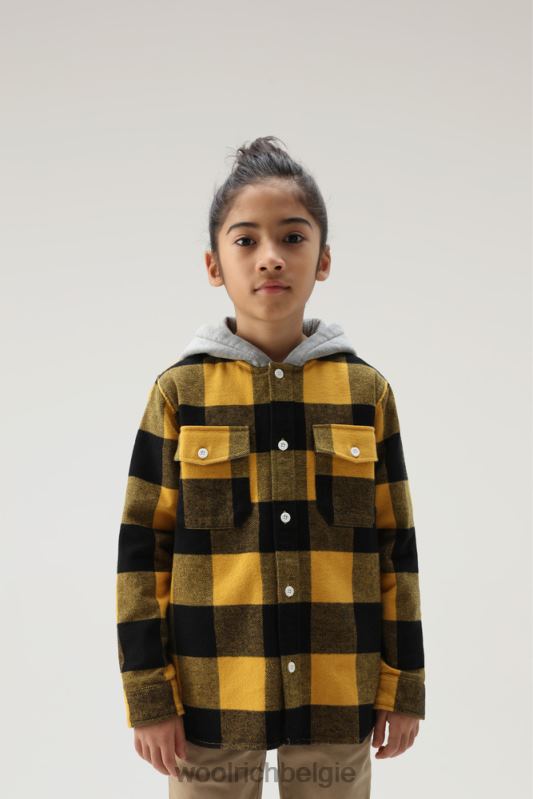 b overshirt met buffelruit en capuchon Woolrich jongens 8TTN0919 gele buffel kleding