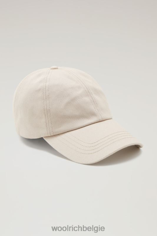Baseballpet met logo van katoenmix Woolrich unisex 8TTN0142 strandzand accessoires
