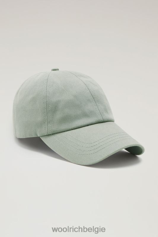 Baseballpet met logo van katoenmix Woolrich unisex 8TTN0150 haven groen accessoires