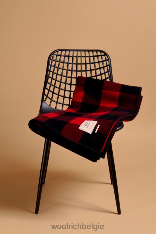 Buffalo geruite deken van zuivere wol, gemaakt in Italië Woolrich unisex 8TTN0354 rode buffel accessoires