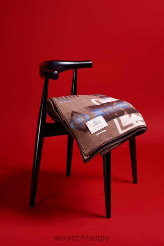 archiefpatroon jacquard zuivere wollen deken gemaakt in Italië Woolrich unisex 8TTN0353 beige navajo accessoires