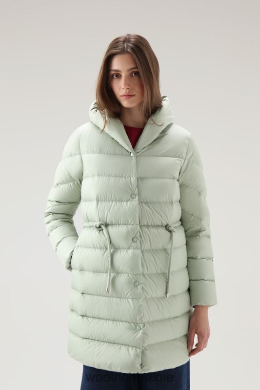 ellis lang donsjack van microvezel Woolrich vrouwen 8TTN0303 woestijn salie kleding